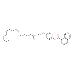 ChemSpider 2D Image | 4-[(Palmitoylhydrazono)methyl]phenyl 1-naphthoate | C34H44N2O3