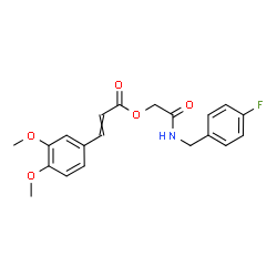 ChemSpider 2D Image | 2-[(4-Fluorobenzyl)amino]-2-oxoethyl 3-(3,4-dimethoxyphenyl)acrylate | C20H20FNO5
