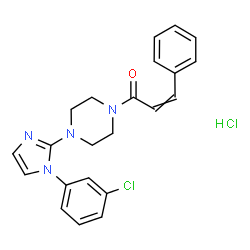 ChemSpider 2D Image | 1-{4-[1-(3-Chlorophenyl)-1H-imidazol-2-yl]-1-piperazinyl}-3-phenyl-2-propen-1-one hydrochloride (1:1) | C22H22Cl2N4O