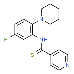 ChemSpider 2D Image | N-[5-Fluoro-2-(1-piperidinyl)phenyl]-4-pyridinecarbothioamide | C17H18FN3S