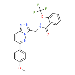 ChemSpider 2D Image | N-{[6-(4-Methoxyphenyl)[1,2,4]triazolo[4,3-b]pyridazin-3-yl]methyl}-2-(trifluoromethoxy)benzamide | C21H16F3N5O3