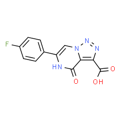 ChemSpider 2D Image | 6-(4-Fluorophenyl)-4-oxo-4,5-dihydro[1,2,3]triazolo[1,5-a]pyrazine-3-carboxylic acid | C12H7FN4O3