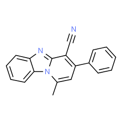 ChemSpider 2D Image | 1-Methyl-3-phenylpyrido[1,2-a]benzimidazole-4-carbonitrile | C19H13N3