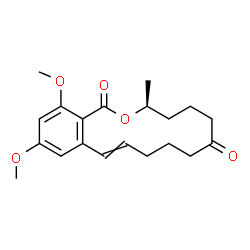 ChemSpider 2D Image | (3S)-14,16-Dimethoxy-3-methyl-3,4,5,6,9,10-hexahydro-1H-2-benzoxacyclotetradecine-1,7(8H)-dione | C20H26O5