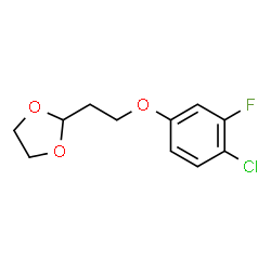 ChemSpider 2D Image | 2-[2-(4-Chloro-3-fluorophenoxy)ethyl]-1,3-dioxolane | C11H12ClFO3