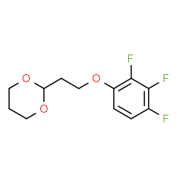ChemSpider 2D Image | 2-[2-(2,3,4-Trifluorophenoxy)ethyl]-1,3-dioxane | C12H13F3O3