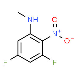 ChemSpider 2D Image | 3,5-Difluoro-N-methyl-2-nitroaniline | C7H6F2N2O2