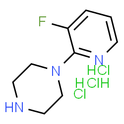 ChemSpider 2D Image | 1-(3-Fluoro-2-pyridinyl)piperazine trihydrochloride | C9H15Cl3FN3