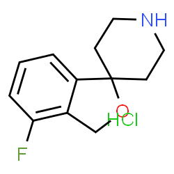 ChemSpider 2D Image | 4-Fluoro-3H-spiro[isobenzofuran-1,4'-piperidine] hydrochloride | C12H15ClFNO