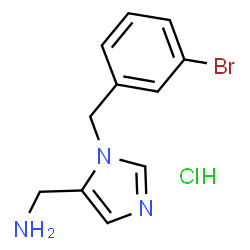 ChemSpider 2D Image | 1-[1-(3-Bromobenzyl)-1H-imidazol-5-yl]methanamine hydrochloride (1:1) | C11H13BrClN3