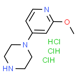ChemSpider 2D Image | 1-(2-Methoxy-4-pyridinyl)piperazine trihydrochloride | C10H18Cl3N3O