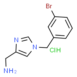 ChemSpider 2D Image | 1-[1-(3-Bromobenzyl)-1H-imidazol-4-yl]methanamine hydrochloride (1:1) | C11H13BrClN3