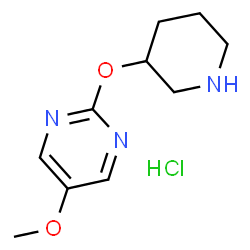 ChemSpider 2D Image | 5-Methoxy-2-(piperidin-3-yloxy)pyrimidine hydrochloride | C10H16ClN3O2