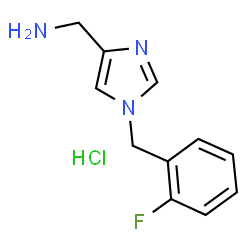 ChemSpider 2D Image | 1-[1-(2-Fluorobenzyl)-1H-imidazol-4-yl]methanamine hydrochloride (1:1) | C11H13ClFN3