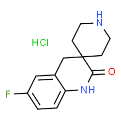 ChemSpider 2D Image | 6'-Fluoro-1'H-spiro[piperidine-4,3'-quinolin]-2'(4'H)-one hydrochloride | C13H16ClFN2O