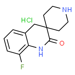 ChemSpider 2D Image | 8'-Fluoro-1'H-spiro[piperidine-4,3'-quinolin]-2'(4'H)-one hydrochloride | C13H16ClFN2O