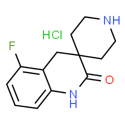 ChemSpider 2D Image | 5'-Fluoro-1'H-spiro[piperidine-4,3'-quinolin]-2'(4'H)-one hydrochloride | C13H16ClFN2O