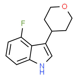 ChemSpider 2D Image | 4-Fluoro-3-(tetrahydro-2H-pyran-4-yl)-1H-indole | C13H14FNO