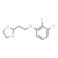 ChemSpider 2D Image | 2-[2-(3-Chloro-2-fluorophenoxy)ethyl]-1,3-dioxolane | C11H12ClFO3