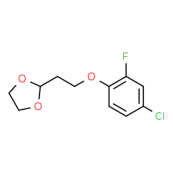 ChemSpider 2D Image | 2-[2-(4-Chloro-2-fluorophenoxy)ethyl]-1,3-dioxolane | C11H12ClFO3