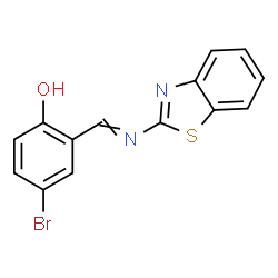 ChemSpider 2D Image | 2-[(1,3-benzothiazol-2-ylimino)methyl]-4-bromophenol | C14H9BrN2OS