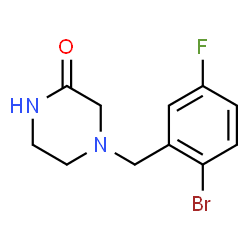 ChemSpider 2D Image | 4-(2-Bromo-5-fluorobenzyl)-2-piperazinone | C11H12BrFN2O