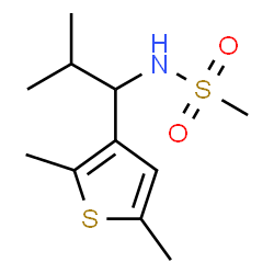 ChemSpider 2D Image | N-[1-(2,5-Dimethyl-3-thienyl)-2-methylpropyl]methanesulfonamide | C11H19NO2S2