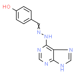 ChemSpider 2D Image | 4-[(9H-Purin-6-ylhydrazono)methyl]phenol | C12H10N6O