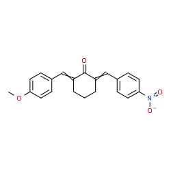 ChemSpider 2D Image | 2-(4-methoxybenzylidene)-6-(4-nitrobenzylidene)cyclohexanone | C21H19NO4