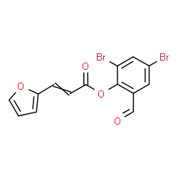 ChemSpider 2D Image | 2,4-Dibromo-6-formylphenyl 3-(2-furyl)acrylate | C14H8Br2O4