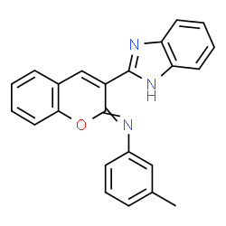 ChemSpider 2D Image | 3-(1H-Benzimidazol-2-yl)-N-(3-methylphenyl)-2H-chromen-2-imine | C23H17N3O