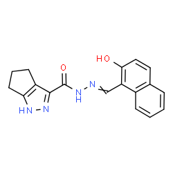 ChemSpider 2D Image | N'-[(2-hydroxy-1-naphthyl)methylene]-1,4,5,6-tetrahydrocyclopenta[c]pyrazole-3-carbohydrazide | C18H16N4O2