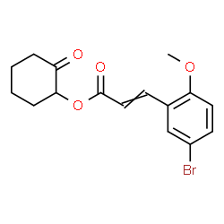 ChemSpider 2D Image | 2-Oxocyclohexyl 3-(5-bromo-2-methoxyphenyl)acrylate | C16H17BrO4