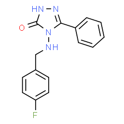 ChemSpider 2D Image | 4-[(4-Fluorobenzyl)amino]-5-phenyl-2,4-dihydro-3H-1,2,4-triazol-3-one | C15H13FN4O