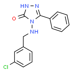 ChemSpider 2D Image | 4-[(3-Chlorobenzyl)amino]-5-phenyl-2,4-dihydro-3H-1,2,4-triazol-3-one | C15H13ClN4O