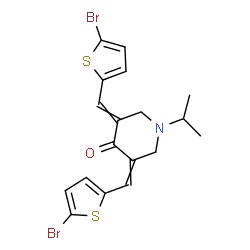 ChemSpider 2D Image | 3,5-Bis[(5-bromo-2-thienyl)methylene]-1-isopropyl-4-piperidinone | C18H17Br2NOS2