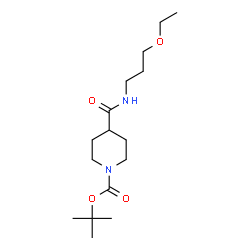 ChemSpider 2D Image | 2-Methyl-2-propanyl 4-[(3-ethoxypropyl)carbamoyl]-1-piperidinecarboxylate | C16H30N2O4