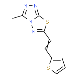 ChemSpider 2D Image | 3-Methyl-6-[2-(2-thienyl)vinyl][1,2,4]triazolo[3,4-b][1,3,4]thiadiazole | C10H8N4S2