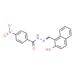 ChemSpider 2D Image | N'-[(2-hydroxy-1-naphthyl)methylene]-4-nitrobenzohydrazide | C18H13N3O4