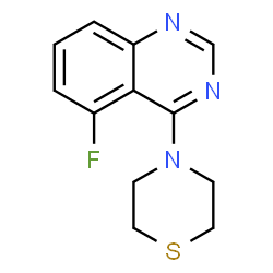ChemSpider 2D Image | 5-Fluoro-4-(4-thiomorpholinyl)quinazoline | C12H12FN3S