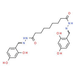 ChemSpider 2D Image | N'~1~,N'~9~-Bis(2,4-dihydroxybenzylidene)nonanedihydrazide | C23H28N4O6
