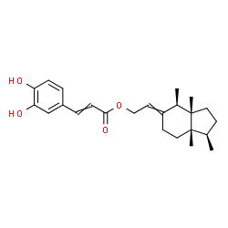 ChemSpider 2D Image | 2-[(1R,3aS,4R,7aS)-1,3a,4,7a-Tetramethyloctahydro-5H-inden-5-ylidene]ethyl 3-(3,4-dihydroxyphenyl)acrylate | C24H32O4