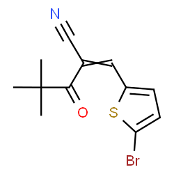 ChemSpider 2D Image | 2-[(5-Bromo-2-thienyl)methylene]-4,4-dimethyl-3-oxopentanenitrile | C12H12BrNOS