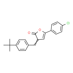 ChemSpider 2D Image | 5-(4-Chlorophenyl)-3-[4-(2-methyl-2-propanyl)benzylidene]-2(3H)-furanone | C21H19ClO2
