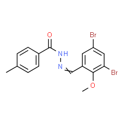 ChemSpider 2D Image | N'-(3,5-Dibromo-2-methoxybenzylidene)-4-methylbenzohydrazide | C16H14Br2N2O2