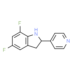 ChemSpider 2D Image | 5,7-Difluoro-2-(4-pyridinyl)indoline | C13H10F2N2