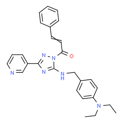 ChemSpider 2D Image | 1-[5-{[4-(Diethylamino)benzyl]amino}-3-(3-pyridinyl)-1H-1,2,4-triazol-1-yl]-3-phenyl-2-propen-1-one | C27H28N6O