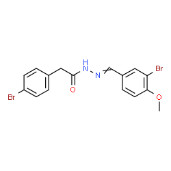 ChemSpider 2D Image | N'-(3-Bromo-4-methoxybenzylidene)-2-(4-bromophenyl)acetohydrazide | C16H14Br2N2O2