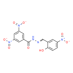 ChemSpider 2D Image | N'-(2-hydroxy-5-nitrobenzylidene)-3,5-dinitrobenzohydrazide | C14H9N5O8