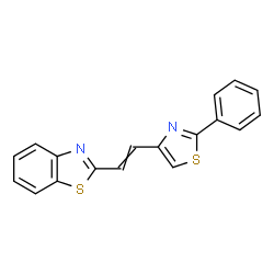 ChemSpider 2D Image | 2-[2-(2-Phenyl-1,3-thiazol-4-yl)vinyl]-1,3-benzothiazole | C18H12N2S2
